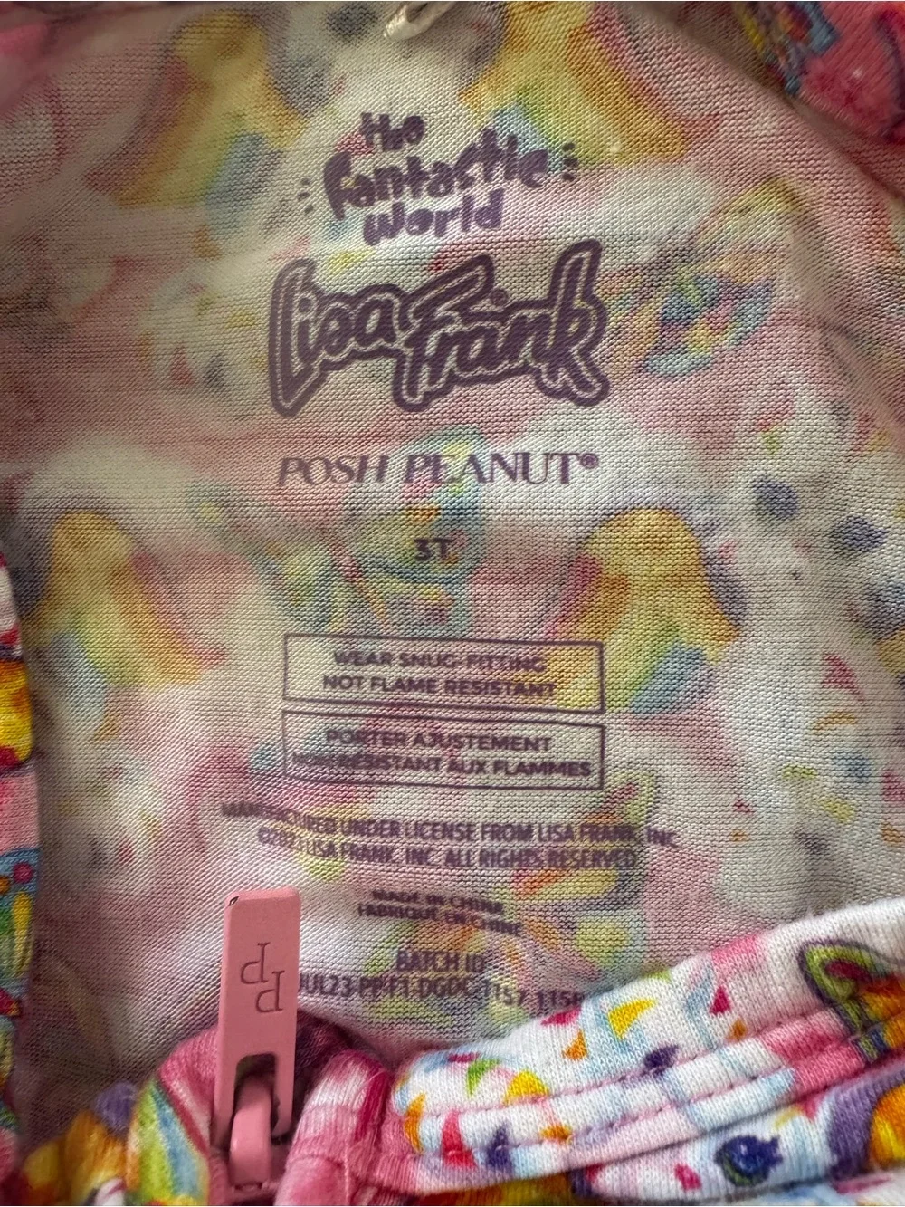 Posh Peanut x Lisa Frank Angel Kitty Convertible Bamboo Sleeper Pajamas 3T EUC